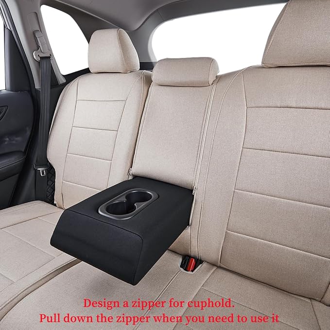 coverdream Custom Seat Covers Compatible with Select Toyota Corolla L,LE 2020 2021 2022 Models (Beige,Full Set) - Image 5