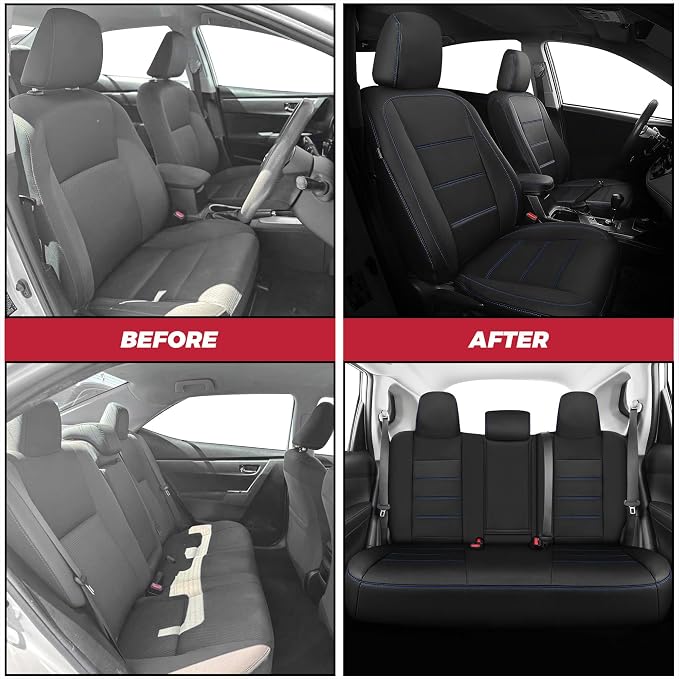FREESOO Custom Leather Seat Covers for Toyota Corolla L LE Series 2014-2019 | Sedan, Full Set, Waterproof, Airbag Compatible, Scratch-resistant, Anti-slip, Protector Cushion, Durable Material, Easy-clean - Image 5
