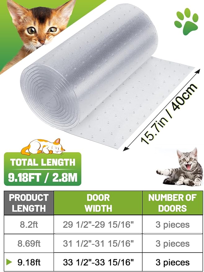 MEWTOGO 9.18Ft(L) Anti-Slip Carpet Protector for Pets | Cat Carpet Protector, Scratch-Resistant Pets Scratch Stopper, Easy to Cut Floor Runner Under Doorway to Prevent Tearing - Image 6