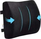 SAIREIDER Comfortable Lumbar Support Pillow for Office Chair, Memory Foam Back Support Pillows for Car、Gaming Chair、 Home Chair, Back Pain Relief Improve Posture, Double Adjustable Straps(Black) by SAIREIDER