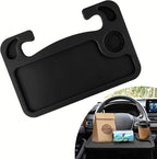 Car Steering Wheel Desk, Portable Car Tray, Durable Multi-Functional Travel Workstation with Cup Holder, Car Essentials Portable Laptop Tray & Eating Table for Most Vehicles Road Trip (Black) by Unknown