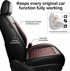 Fit for CH-R Car Seat Covers Compatible with Toyota CHR 2018-2022 - Waterproof Breathable Leather Automotive Seat Cushions Protector, Airbag Compatible,Only 2 Front seat Covers(Redline) - Image 6