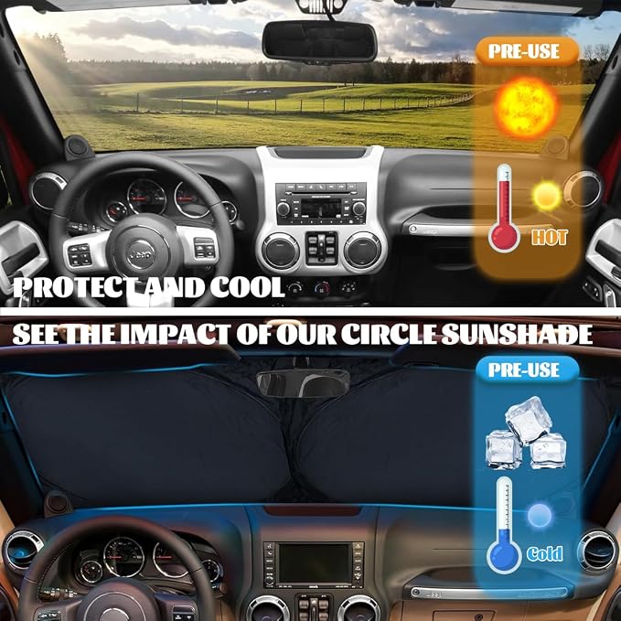 Blue Ocean Waves Car Windshield Sunshade, Universal Fit, 59L x 31.5W Inch, UV Protection, Easy to Use and Store - Image 4