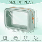 Hsei 6 Pcs Clear Makeup Bags Diaper Bag Organizer Travel Toiletry Bags with Zipper Clear Cosmetic Organizer Car Storage Pouch Bridesmaid Gift for Women Beach Vacation (Green) - Image 2