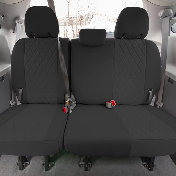 FH Group Custom Fit Car Seat Covers Specifically Made for 2011-2020 Toyota Sienna 7 Seater with Ultraflex Neoprene Water Resistant Automotive Seat Covers - Full Set Black - Image 5