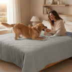 100% Waterproof Washable Dog Blanket, Light Gray+Gray, 42"x50" | ,7-Layer Reversible Couch Covers for Dogs Met for Sofa Furniture Car Camping - Image 8