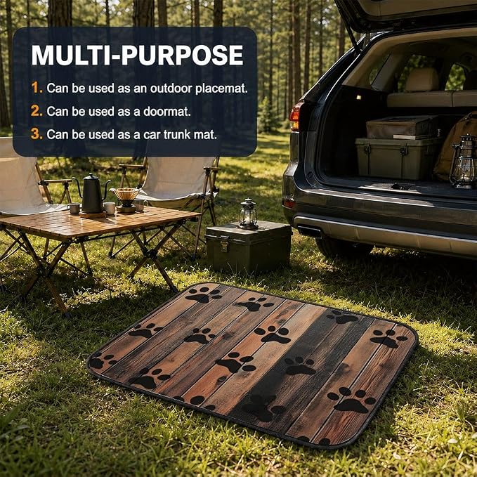 Car Trunk Mat for SUV, 31"x47" Dog Paw Prints Cargo Liner Protector | All Weather Universal Cargo Liners for Dogs, Car Accessory for SUVs/Sedan/Wagons, Durable Non-Slip Washable Rear Cargo Mat - Image 5