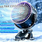 Car Fan,3‑in‑1 Portable Fan Clip‑on/Hang/Stand 3D Circulating Air Car Cooler with LED Display,USB Rechargeable Quiet Vehicle Fan for SUV Truck RV,Ideal Summer Gift for Drivers - Image 4