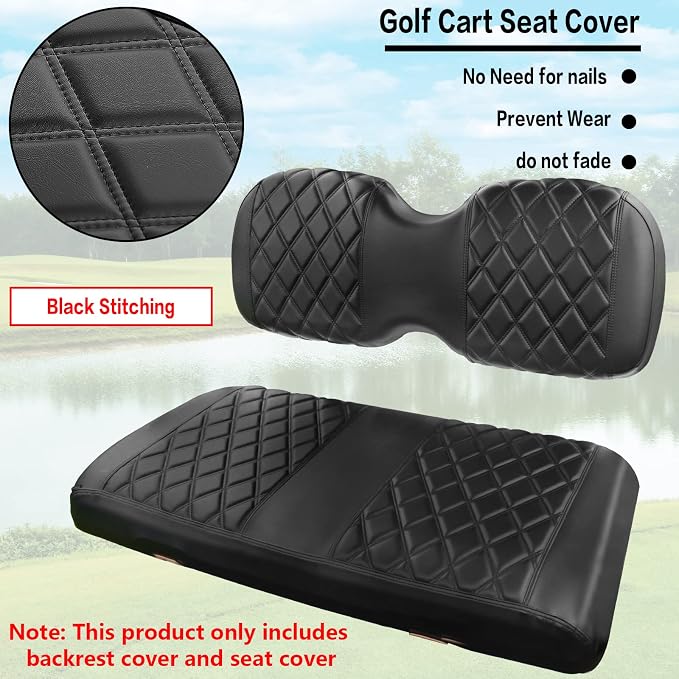 NOKINS Golf Cart Rear Seat Covers for ICON i40L, Star EV & Advanced EV | Diamond Pattern；UV Resistant；All-Weather Protection - Image 3