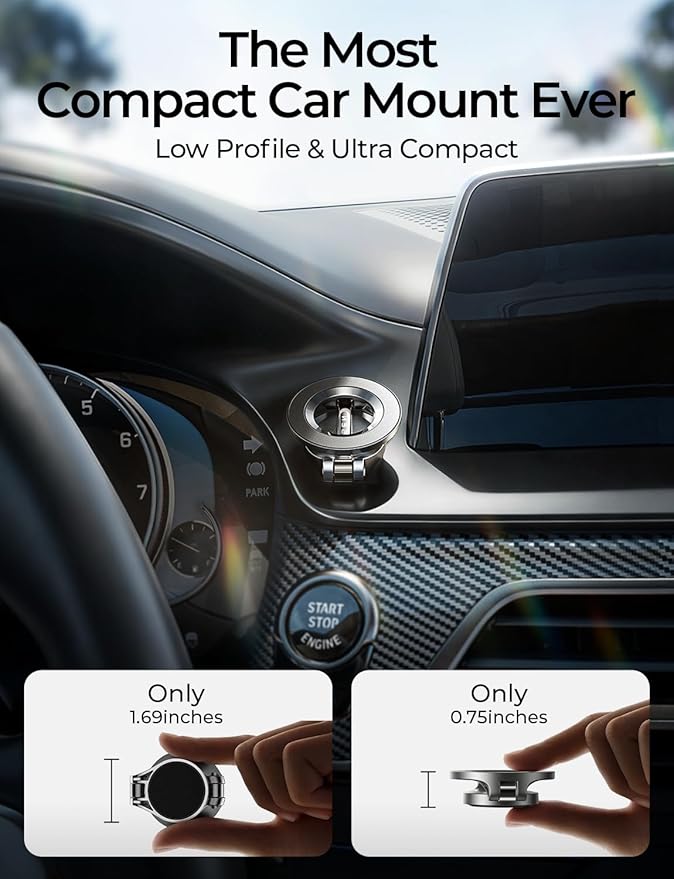 LISEN for MagSafe Car Mount for iPhone 17 Pro Max [24 Strong Magnets] Classic Magnetic Phone Holder for Car Dashboard Magnet Phone Mount Car Cell Phone Holder for iPhone 17 Pro Max Air 16 15 14 13 12 - Image 2