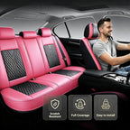 for Subaru Impreza 2012-2026 Car Seat Covers, Full Set, Pink | Luxury Full Coverage Leather Seat Protectors, Waterproof Breathable, Non-Slip, Easy to Install, Airbag Compatible, All-Season - Image 2
