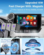 PZK Car Phone Holder for Toyota Prius 2023-2025 2026 Accessories 12.3-Inch | Strong Magnetic 15W Fast Wireless Charger Car Phone Mount with Sunglasses Storage Box 360° Rotation Magsafe Phone Stand - Image 4