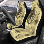 GENANY Vintage Alien Sketch Car Seat Covers, 2-Piece Front Seat Set | 2-piece polyester front seat cover set, each 49.5 x 19.6 inches, with adjustable straps and hooks - Image 3
