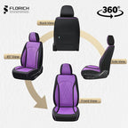 FLORICH Seat Covers for Cars Purple Leather Car Seat Covers Front Pair Breathable Automotive Car Seat Cover Non-Slip Easy Installation Comfortable Universal Fit for Most Car Truck SUV, Black&Purple - Image 5