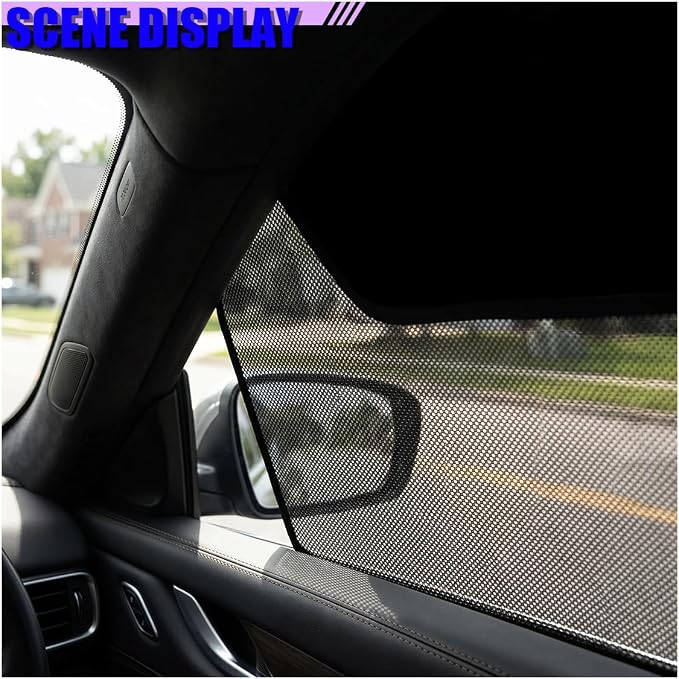 4PCS Magnetic Car Window Sun Shade, Block Light & Privacy Protection Curtains, Universal Vehicle Side Window Cover for Camping, Breastfeeding, Taking a Nap, Changing Clothes(AB) - Image 4