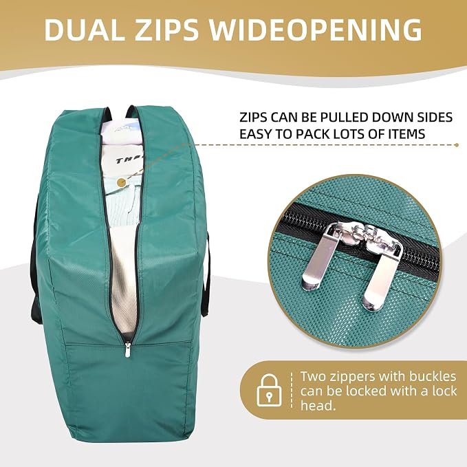 Extra Large travel duffel bag with Strong Handles, 180LWaterproof duffel bag, Durable Zippers, Extra Large Storage Totes for Space Saving and Moving Supplies, Green - Image 4