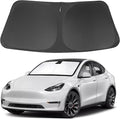 Windshield Sun Shade for 2017-2026 Tesla Model Y/Juniper 3/Highland | Full covered, Foldable & Durable, Block UV Rays, Reduce Heat, Easy to install, Keep Car Cooler by LHFLIVE