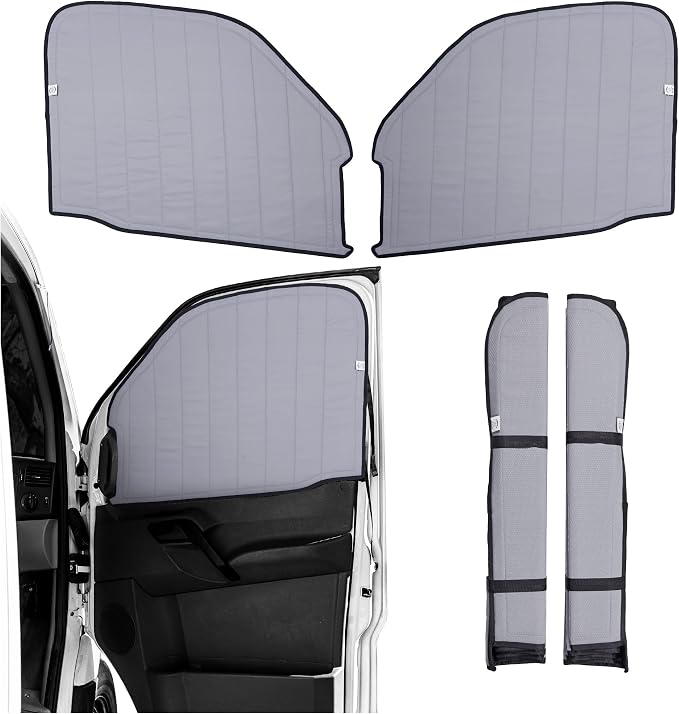 Living in a Bubble Insulated Blackout Front Window Covers for Mercedes Benz Sprinter, Campervan Accessories, Vanlife Must Have Sun Shades and Van Life Essentials (Pair) (Sprinter 2007-2018 (NCV3)) by LivinginaBubble