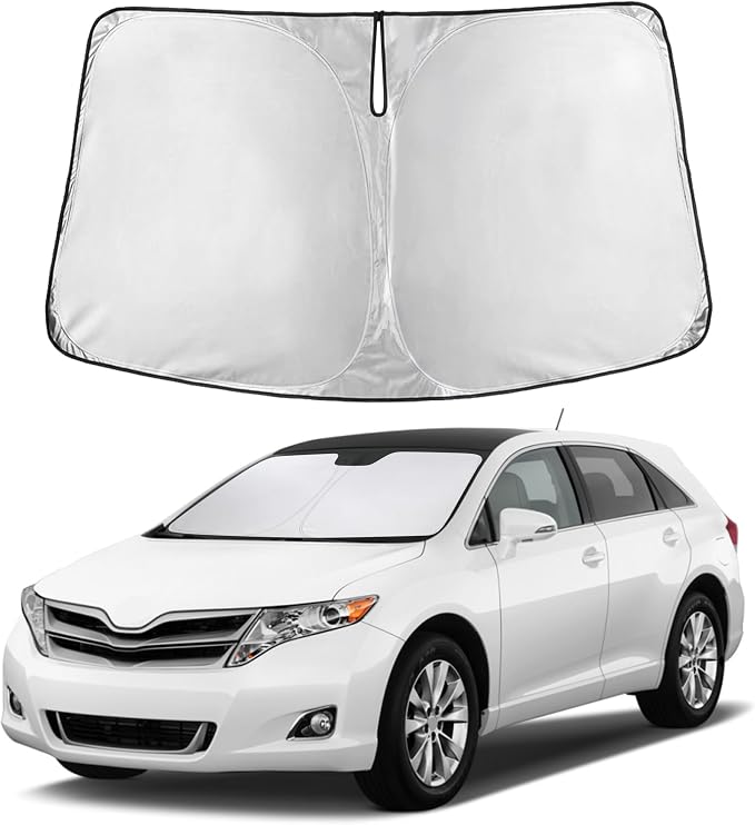 EcoNour Windshield Sunshade Compatible for Toyota Venza 2009-2013 2014 2015 | Sun Visor for Front Windshield & Window Sun Shade Cover, UV Heat Blocker & Protector, Car Accessories by EcoNour
