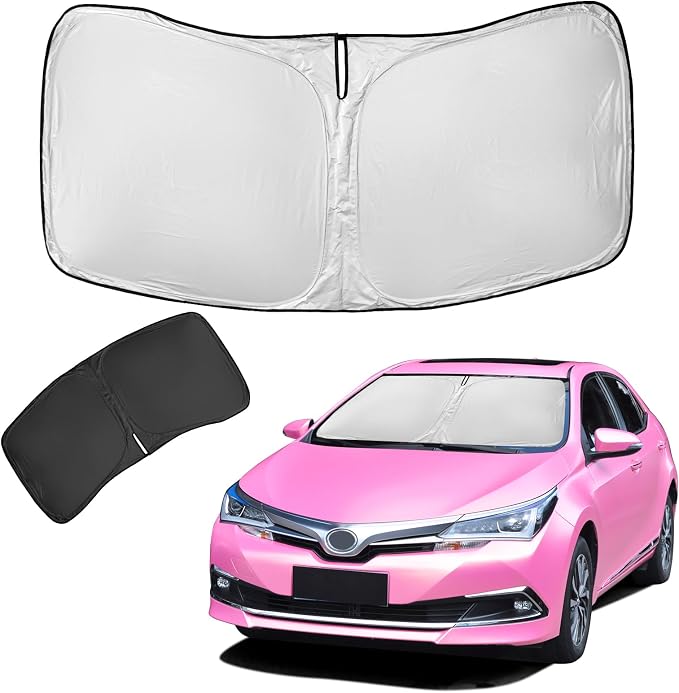for Toyota Corolla 2014-2019 Sun Shade Sunshade Windshield Cover 4-Layers | Front Window Shade Custom Fit Corolla Sun Visor Shades - 240T Retractable Shade Blocks UV Rays Car Accessories by ZOIBVCARSUNSHADE