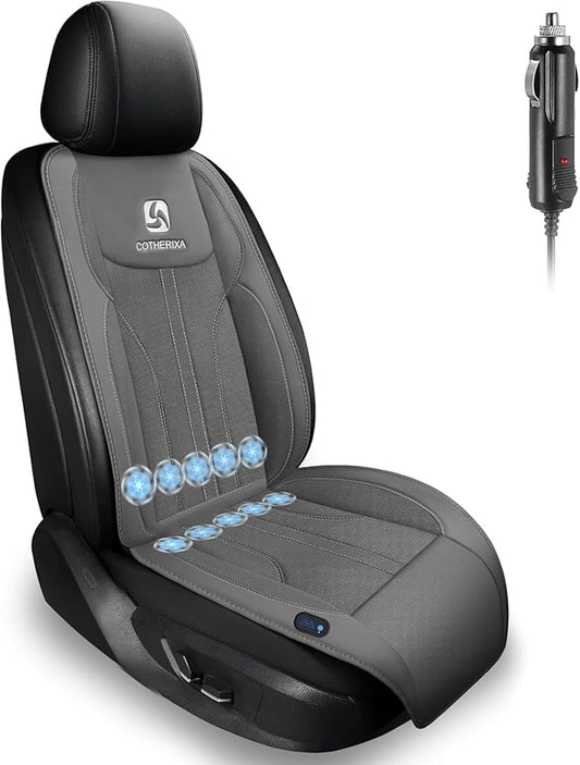 Cooling Car Seat Cushion Front Seat,12V&24V Cooling Seat Cover for Car with 10 Fans,Cooled Seat Cover for Car SUV Truck Universal Fit (Grey) by Unknown
