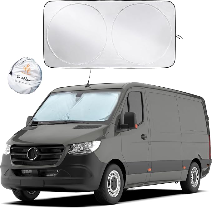 EcoNour Foldable Van Windshield Sun Shade, Reflective Window Cover by EcoNour