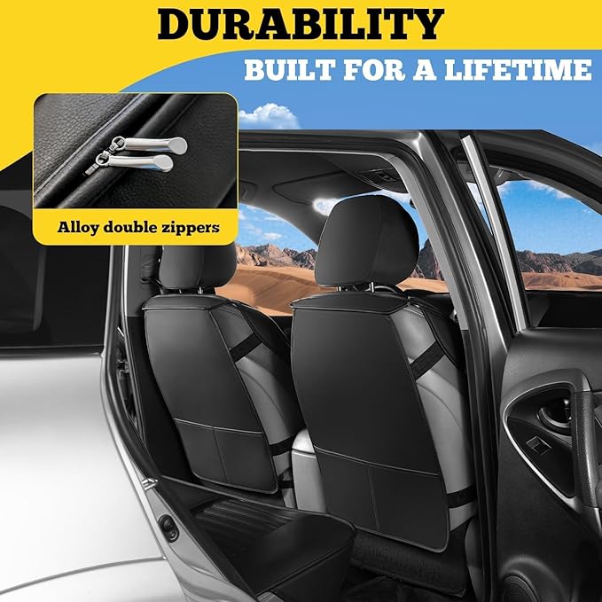 Car Seat Covers Full Set, Faux Nappa Leather, for Sedans and SUVs | Full Set, Waterproof, Airbag Compatible - Image 4