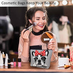 Makeup Bag French Bulldog Makeup Bags For Purse Pouch, Cute Puppy Bulldog Glasses Travel Toiletry Bag Cosmetic Bag Makeup Bags Flax Makeup Organizer Bag Pencil Pouch For Man Woman, Gray - Image 2