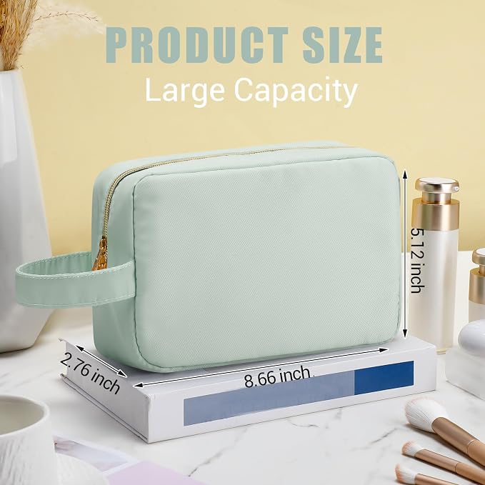 Kacctyen Insulated Makeup Bag for Car Women Cosmetics Bag Heat-resistant Travel Makeup Organizer Waterproof Skincare Case from Melting Freezing Winter Valentines Gift for Women(Medium,Portable,Green) - Image 2