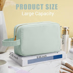 Kacctyen Insulated Makeup Bag for Car Women Cosmetics Bag Heat-resistant Travel Makeup Organizer Waterproof Skincare Case from Melting Freezing Winter Valentines Gift for Women(Medium,Portable,Green) - Image 2