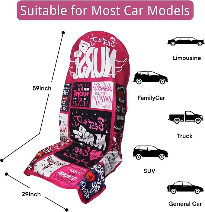 Waterproof Car Seat Cover for Front Seats, Protector for Cars SUVs Trucks, Sweat Towel Seat Covers Bucket for Gym,Workout,Beach,Hiking,Running (Nurse Gift, 1PC) - Image 6