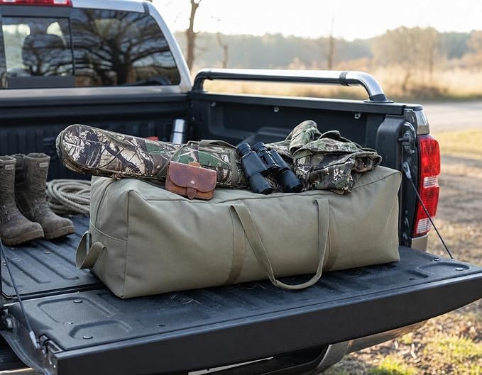 DoYiKe Extra Large Canvas Travel Duffle Bag Heavy Duty, Sports Duffel Military Camping Tent Storage 270L Armygreen - Image 7