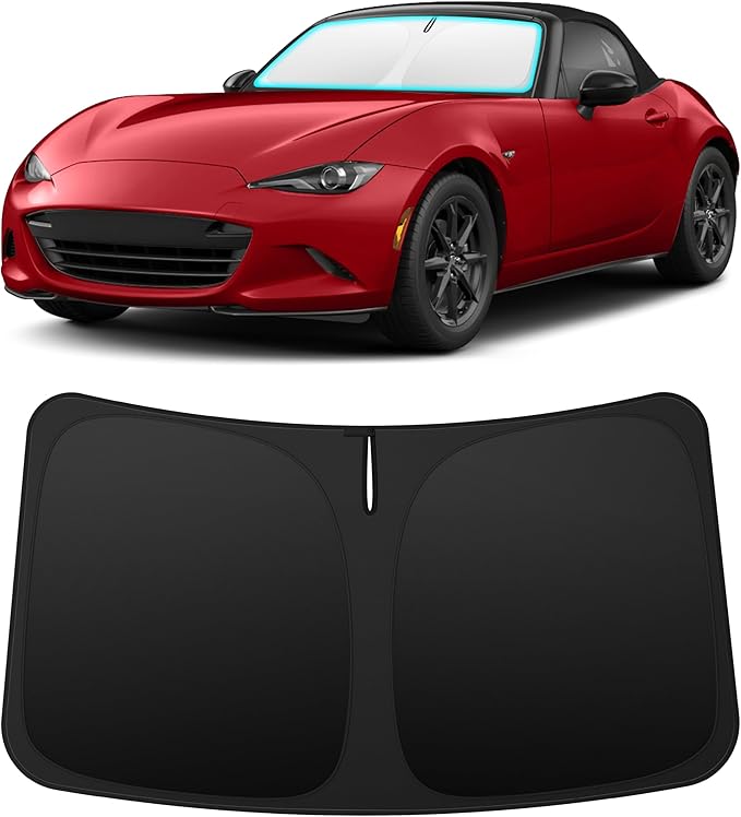 INSAUTO Custom Fit Windshield Sun Shade for Mazda MX-5 Miata 2016-2025 | Foldable Front Window Sunshade Car Accessories, UV & Heat Reflector, Keeps Interior Cool, Includes Storage Bag by INSAUTO