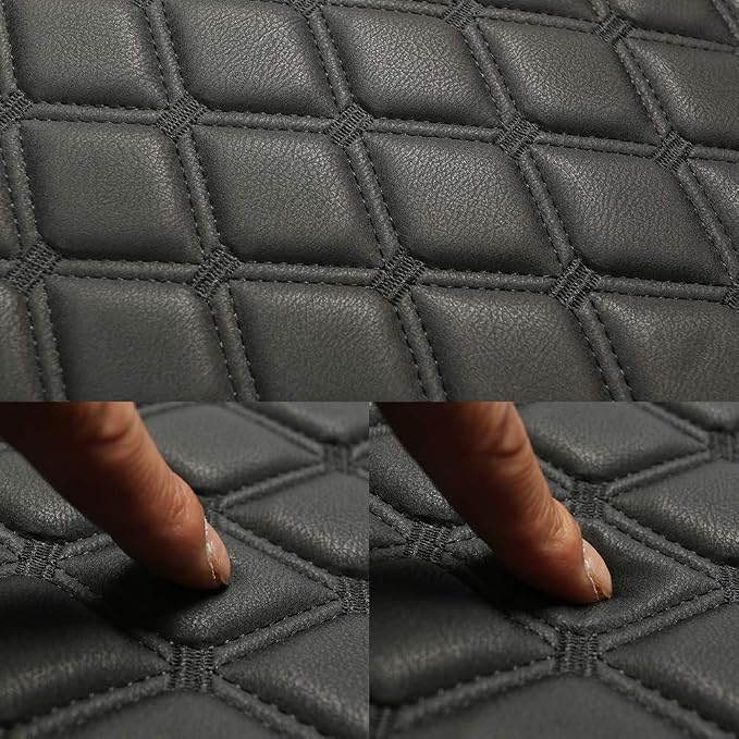 Black Panther 1 Pair PU Car Seat Covers, Front Seat Protectors Compatible with 95% Vehicles,Diamond Pattern Embroidery,Anti-Slip & Full Wrapping Edge (W 21.26''×D 20.86”) - Burgundy - Image 8