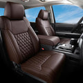 Huidasource Coffee Front Seat Covers Fit for Toyota Tacoma 2005-2015 All Cab Base Prerunner SR5 Limited TRD Sport Front Row, 360° Full-wrap Waterproof Nappa Leather Automotive Seat Cushion Cover by Huidasource