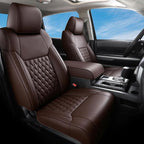 Huidasource Coffee Front Seat Covers Fit for Toyota Tacoma 2005-2015 All Cab Base Prerunner SR5 Limited TRD Sport Front Row, 360° Full-wrap Waterproof Nappa Leather Automotive Seat Cushion Cover by Huidasource