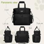 LARIPOP Dog Travel Bag Airline Friendly for Small Medium Large Dogs, Pet Travel Organizer with Collapsible Bowls Food Containers Mat, Waterproof Portable Tote for Dog Outdoor Travel - Image 3