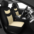 Universal Car Seat Covers for Front Seats, Cloth Front Car Seat Cover, Easy to Install, Breathable and Washable Universal Interior Covers for Auto, SUV, Sedan, Van, Airbag Compatible, Black & Beige by Tapha