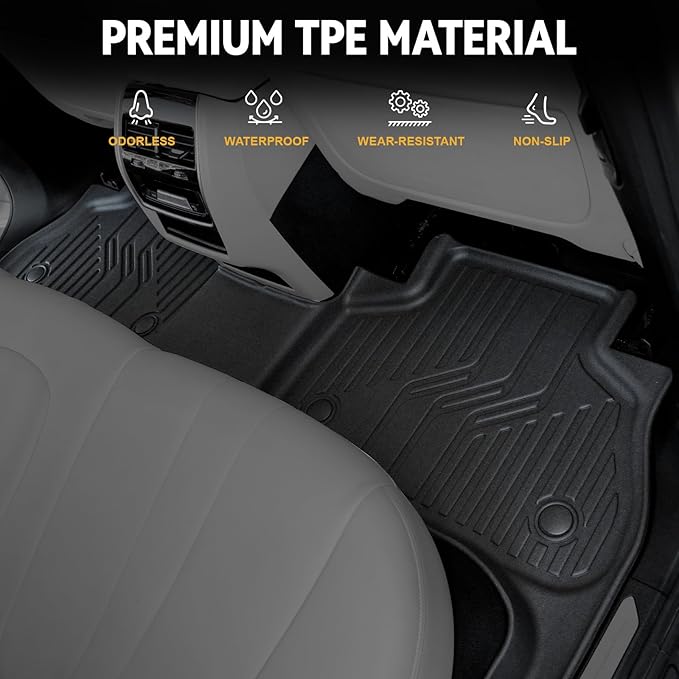 Floor Mats for 2019-2026 BMW X5 5-Seats Accessories | Full-Coverage Mats Set with Integrated Cargo Liner & Backrest Mat, Odorless & Durable, All-Weather Protection, 3D Laser Fit - Image 3