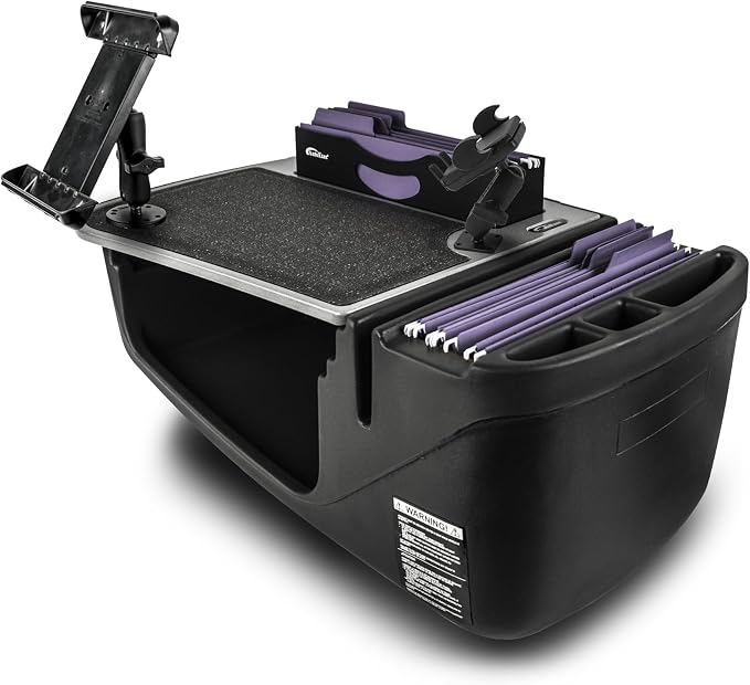 AutoExec AE-FMEF-PM-TAB-GT Efficiency FileMaster Car Desk for Your Vehicle Workstation and Mobile Office, with Phone Mount and Tablet Mount | Vehicle Workstation, Mobile Office, Phone Mount, Tablet Mount by AutoExec