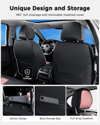 Huidasource Car Seat Covers Front Seats Luxury Nappa Leather, Front Seat Covers with Airbag, Front Storage Pocket, Lumbar Support, Cooling＆Heating, Universal Fit for Most Cars SUV Trucks, Black&Pink - Image 4