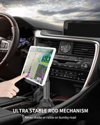 APPS2Car Solid Cup Holder Tablet Mount for Car, iPad Car Mount for Truck | Adjustable Height, Low Profile Road Trip Essentials Compatible with 4.7-13" iPad Pro Air Mini Fire iPhone Cell Phone - Black - Image 8