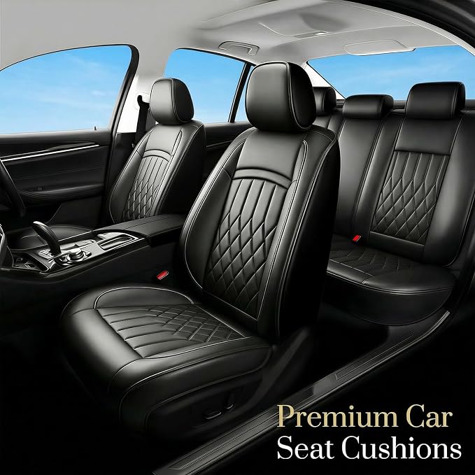 Fit for Tacoma Seat Covers Compatible with Toyota Tacoma 3rd gen 2016-2023 - Waterproof Breathable Leather Automotive Seat Cushions Protector,Airbag Compatible,Full Set 5 Seats(Black) - Image 2