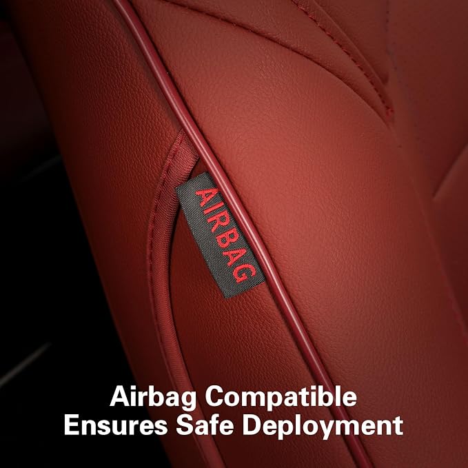 EKR Car Seat Covers for Toyota Camry 2018-2024 (Gas),Full Set | Custom Fit for Toyota Camry L/LE/SE 2018-2024 & SE Nightshade 2020-2024,Factory-Style Upgrade-Faux Leather(Burgundy) - Image 5