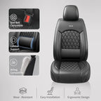 for Subaru Forester 2009-2026 Car Seat Covers, Full Set, Black | Luxury Full Coverage Leather Seat Protectors, Waterproof Breathable, Non-Slip, Easy to Install, Airbag Compatible, All-Season - Image 6