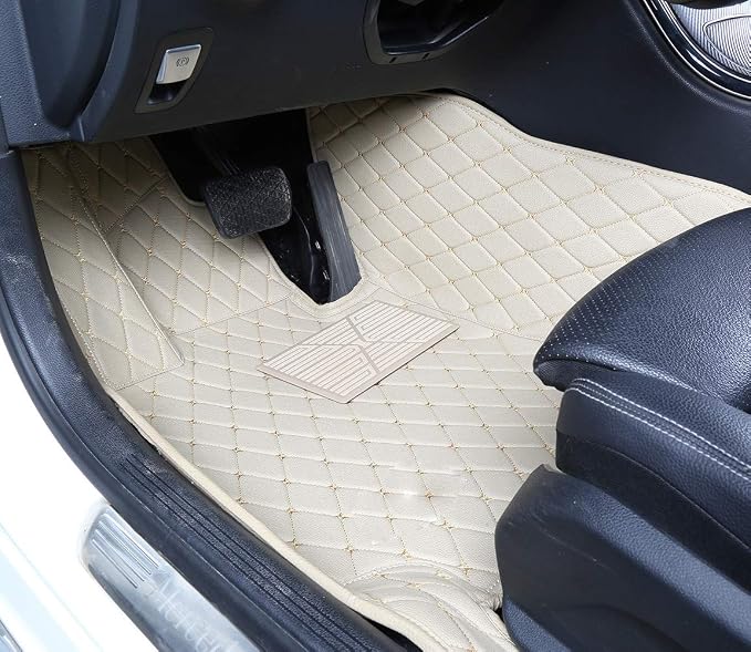 Floor Mats Compatible with Infiniti QX50 QX55 ONLY - Custom Fit Floor Liners - NOT for Q50 Q60 - All-Weather Floor Liner- Beige - Image 2