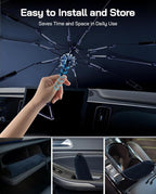 Windshield Sun Shade Umbrella for Mercedes-Benz GLE SUV 2016-2019,Foldable Car Accessories Front Window Sunshade, Titanium Silver Coating for UV Ray Block,Keep Car Cool UDS - Image 6