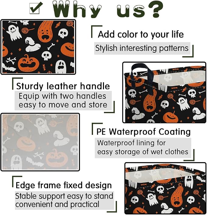 Halloween Ghost thriller basket,Empty Halloween basket,Horror and thriller decor,Trick or Treat Box for Boys and Girls,Horror decor(Cute pumpkin) - Image 6
