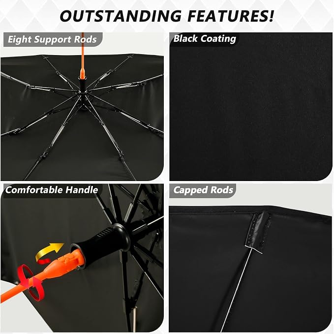 Car Sun Shade Windshield Custom Car Umbrella Foldable Uv Ray Reflector Front Window Sun Shade Visor Shield Cover - Image 3