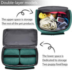 BAGLHER Pet Travel Bag, Double-Layer Pet Supplies Backpack (for All Pet Travel Supplies), Pet Travel Backpack with 2 Silicone Collapsible Bowls and 2 Food Baskets Green - Image 6